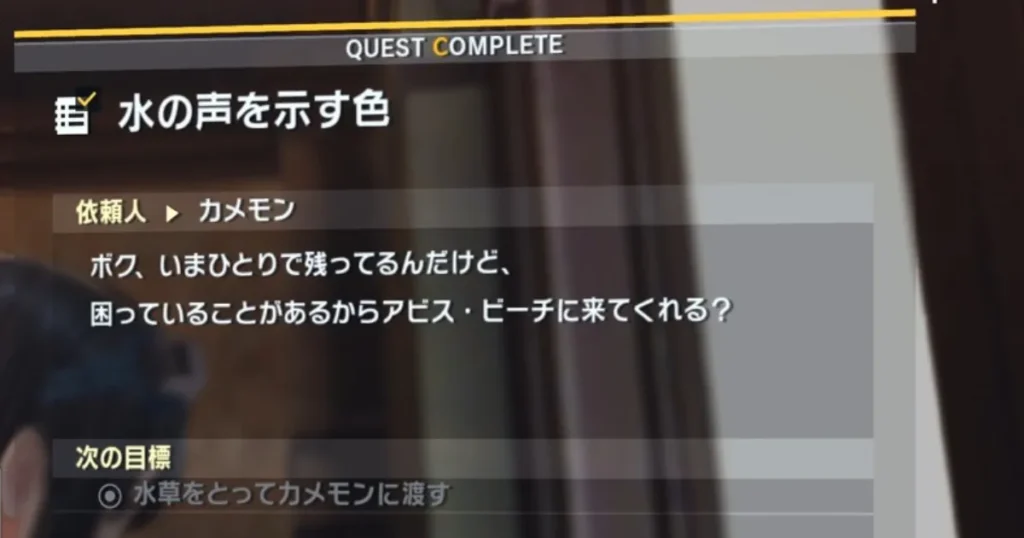 サイドミッション「水の声を示す色」