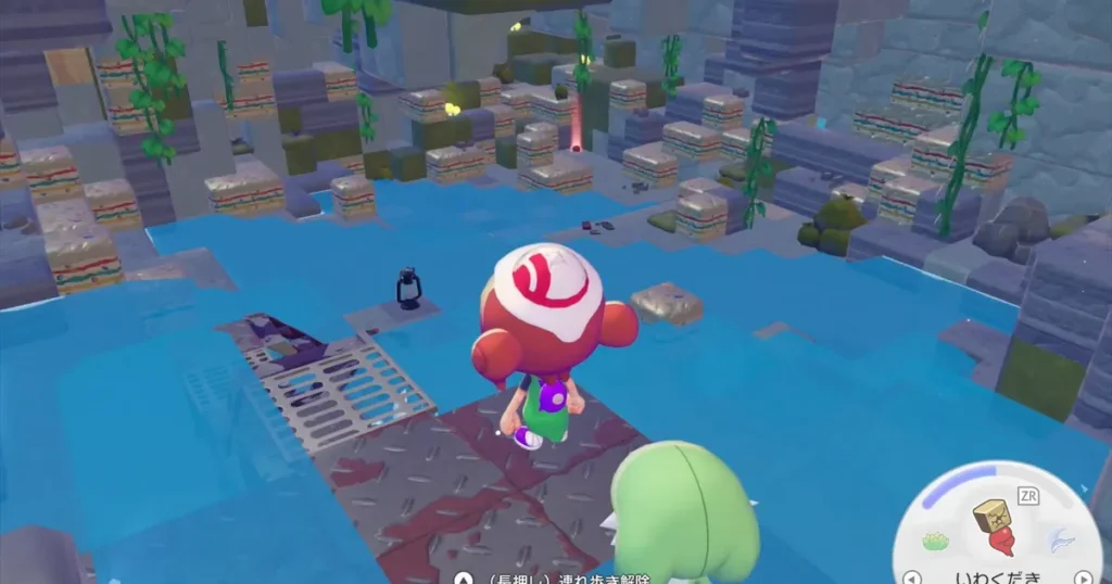 洞窟の中に入る