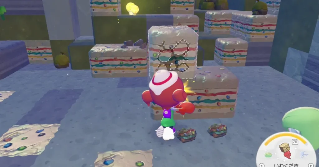 パワーアップした「いわくだき」で破壊する