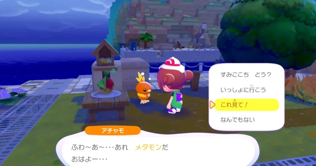 アチャモに話す