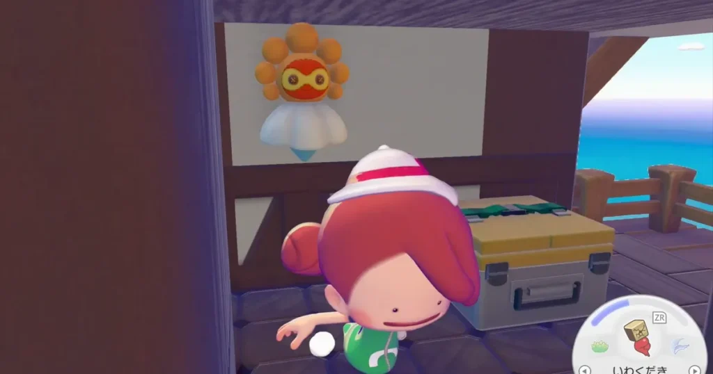 建物の上層にポワルンにんぎょうとクラフト台などがある