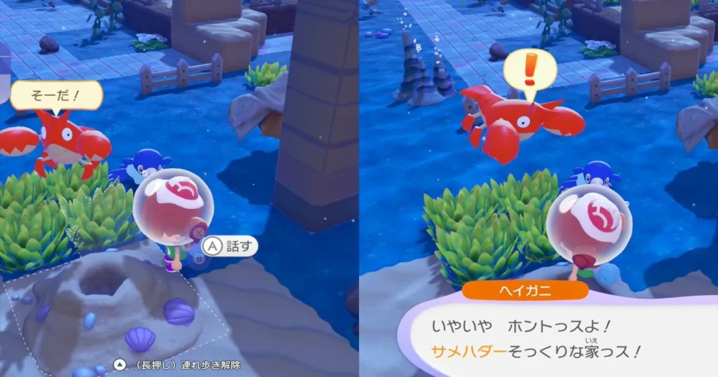 ヘイガニからサメハダーの生息地を聞く