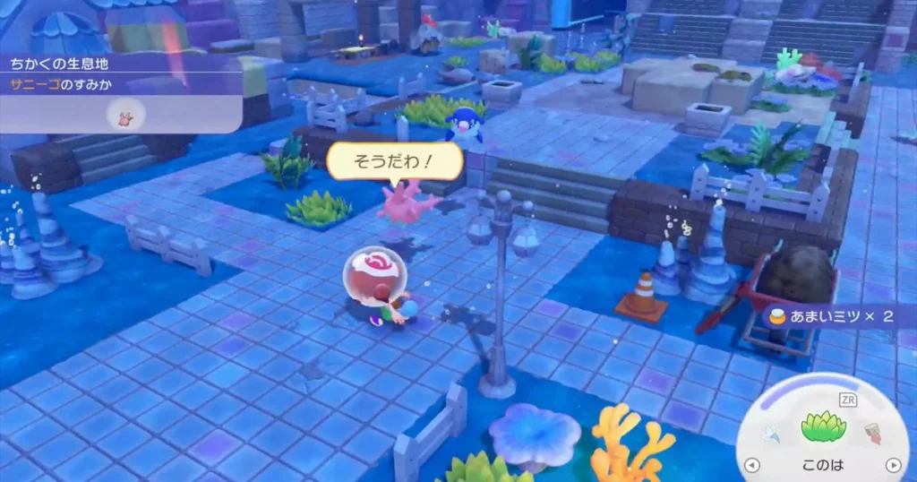 サニーゴに話しかける