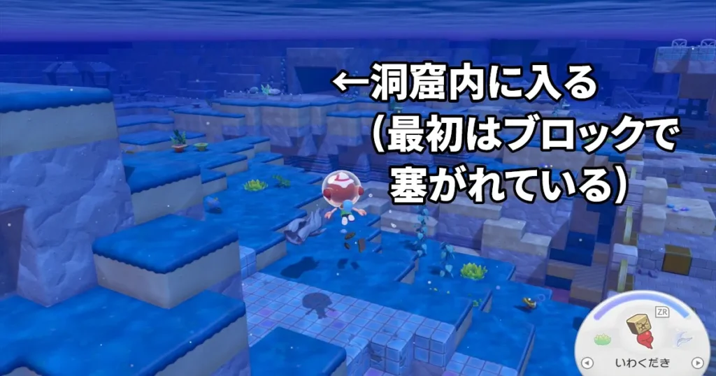 洞窟内に入る